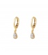 Goudkleurige oorbellen met een druppel steentje