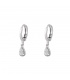 Zilverkleurige oorbellen met een druppel steentje