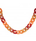Oranje gekleurde schakel halsketting