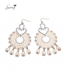 Goudkleurige oorhangers met heldere steentjes