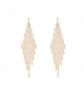 Heldere stras stenen oorhanger in goudkleurige setting