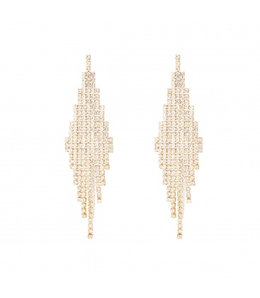 Heldere stras stenen oorhanger in goudkleurige setting