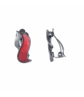 Rode oorclips met een gun black element