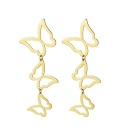 Goudkleurige oorhangers met 3 vlinders