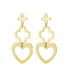 Goudkleurige oorhangers met 3 verschillende bedels