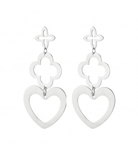 Zilverkleurige oorhangers met 3 verschillende bedels