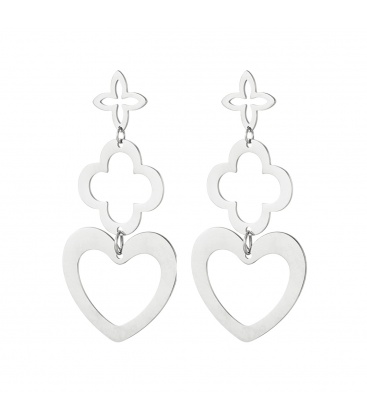 Zilverkleurige oorhangers met 3 verschillende bedels