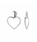 Zilverkleurige oorclips met een harten bedel