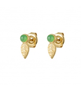 De groene oorstekers met een goudkleurig blaadje van Yehwang