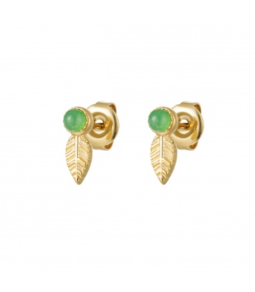 De groene oorstekers met een goudkleurig blaadje van Yehwang