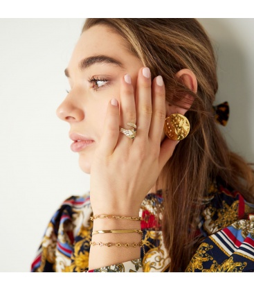 Goudkleurige Armband met Meerdere Cirkels van Yehwang | Mode Accessoire