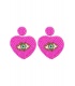 Roze kralen oorhangers met mooi oog van Yehwang - Statement accessoire
