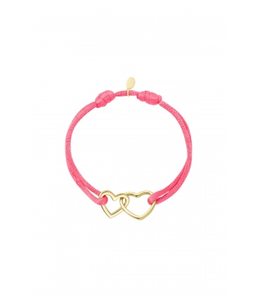 Stoffen roze hartjes met twee hartjes 