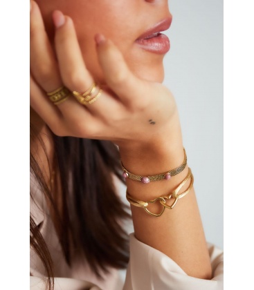 Stoffen roze hartjes met twee hartjes 