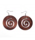 Klassieke bruine ronde houten oorbellen met open motief - Koop nu!