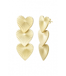 Opvallende gouden oorbellen met hartjesprint - Koop nu!