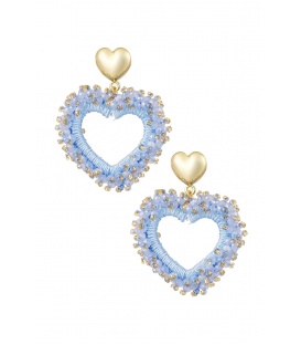 Licht Blauwe Kralen Oorhangers - Romantische Hartvormige Accessoires van Yehwang | Koop Nu!"