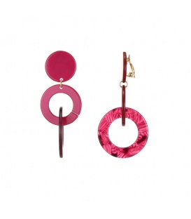 Roze Oorclips met Dubbele Hangers - Belle Miss | Trendy Fashion Accessoires"