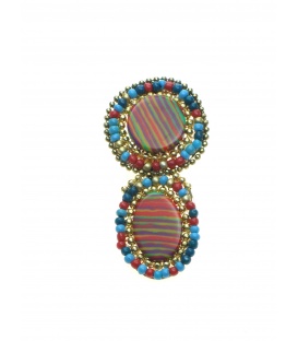 Gekleurde Oorclips met Kleine Kraaltjes Rondom - Trendy Accessoires voor een Glamoureuze Look