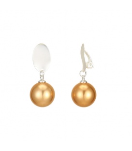 Oorclips met zilverkleurige clip en goudkleurige bolvormige hanger: Stijlvolle sieraden voor een verfijnde look!