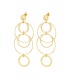 Goudkleurige oorhangers met veel cirkels