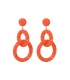Oranje Oorhangers met Glas Kralen en Dubbele Ringen - Unieke Sieraden voor een Stijlvolle Look