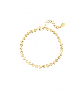  Stijlvolle Goudkleurige Armband met Aaneengesloten Hartjes - Voeg Romantiek toe aan je Look!