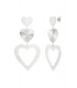 Zilverkleurige oorhangers met 3 harten