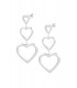 Zilverkleurige oorhangers in de vorm van 3 harten