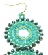 Turquoise oorhangers met verschillende kleuren glaskralen