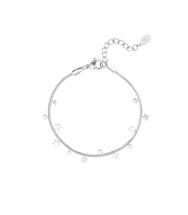 Zilverkleurige armband met sterretjes