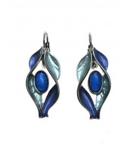 Prachtige Blauw Gekleurde Oorhangers met Blauw Steentje - Luxe Sieraden voor Vrouwen