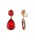 Rode Oorclips met Glasstenen en Goudkleurige Setting - Luxe Sieraden