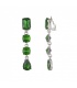 Zilverkleurige Oorclips met Groene Glasstenen - Voor een Sprankelende Stijl