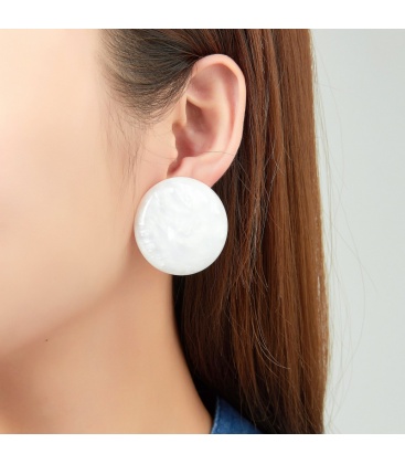 Turquoise klassieke stevige ronde oorclips