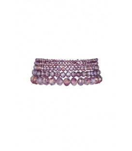Prachtige Paarse Armbandenset met Kristallen Kralen - Voor Elegante Stijl