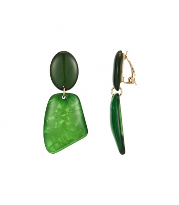 Mooie groene oorclips met motief