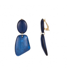 Mooie blauwe oorclips met motief