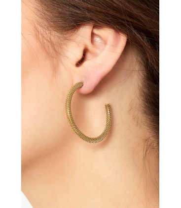 Zilverkleurige oorringen met print