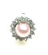 Mooie oorclips met heldere strass steentjes en roze parel