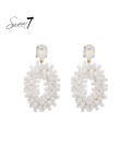 Witte glas kralen oorhangers