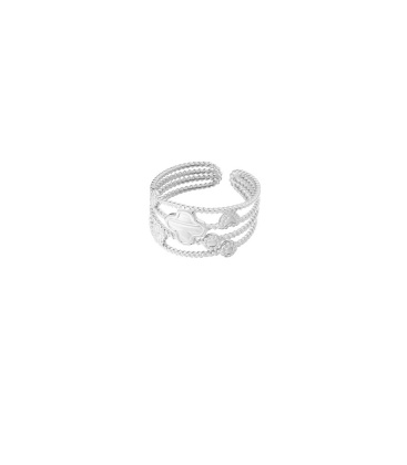 Zilverkleurige Ring met Bedeltjes - Elegante Mode Accessoire