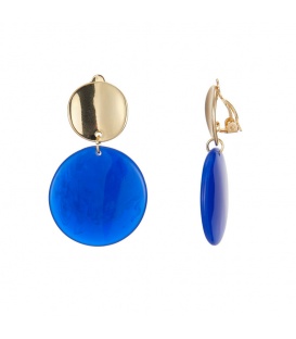  Elegante Blauwe Oorclips met Goudkleurig Accent - Must-Have Accessoire