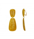 Geel getinte hars oorclips