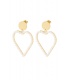 Goudkleurige oorhangers in de vorm van een hart met kunst pareltjes