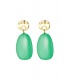 Groene oorhangers met een goudkleurig oor stukje