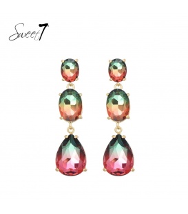 Gekleurde oorhangers met glas steentjes