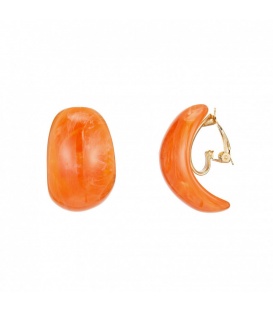 Oranje Gevlekte Oorclips - Must-have Mode Accessoire