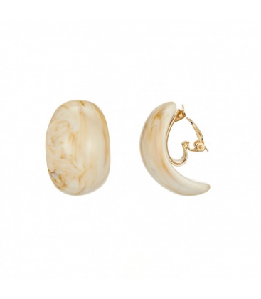 Grote beige getinte oorclips