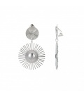 Zilverkleurige oorclips met zonne motief